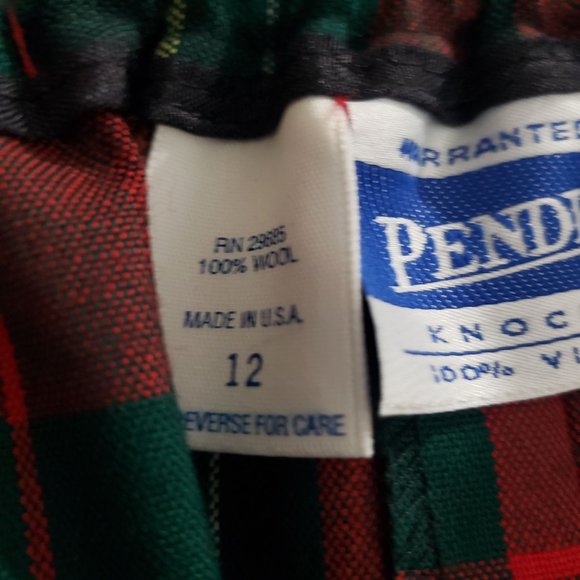 Vintage 90s Pendleton Knockabout Wool Plaid Skirt Tartan Red Christmas Womens 12 - Picture 7 of 12
